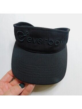 Sport-Tek Everbox Athletic Sun Visor Hat Black Adjustable Strap Golf Running Gy